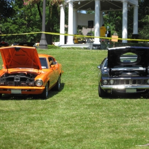 Grabber and 'cuda on the lawn in Morgan Park