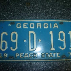 1970 Georgia License Plates