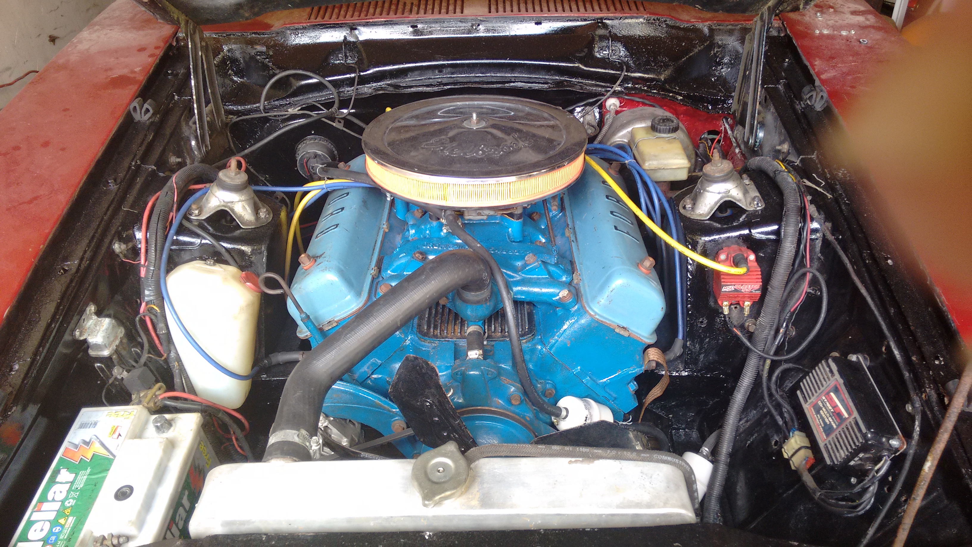 Maverick with the engine Y block installed. Forums