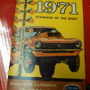 1971 NHRA Rule Book Cover